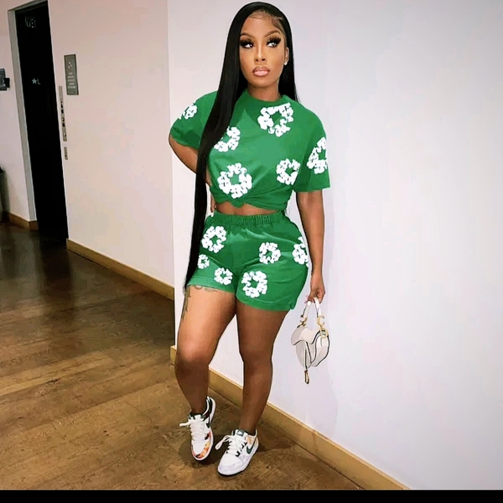 2 piece Floral women tracksuit